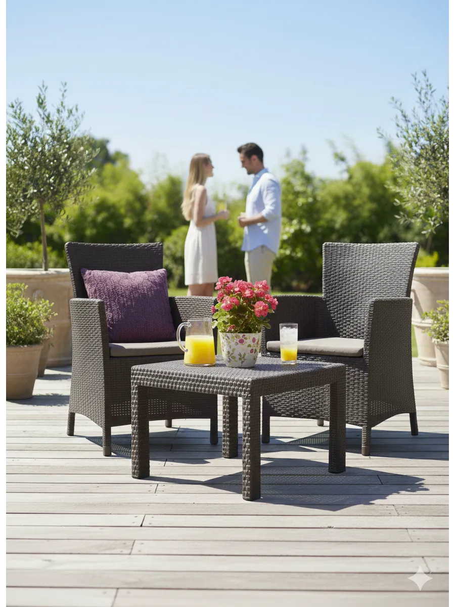 Комплект мебели Розарио балкон (Rosario balcony set) коричневый