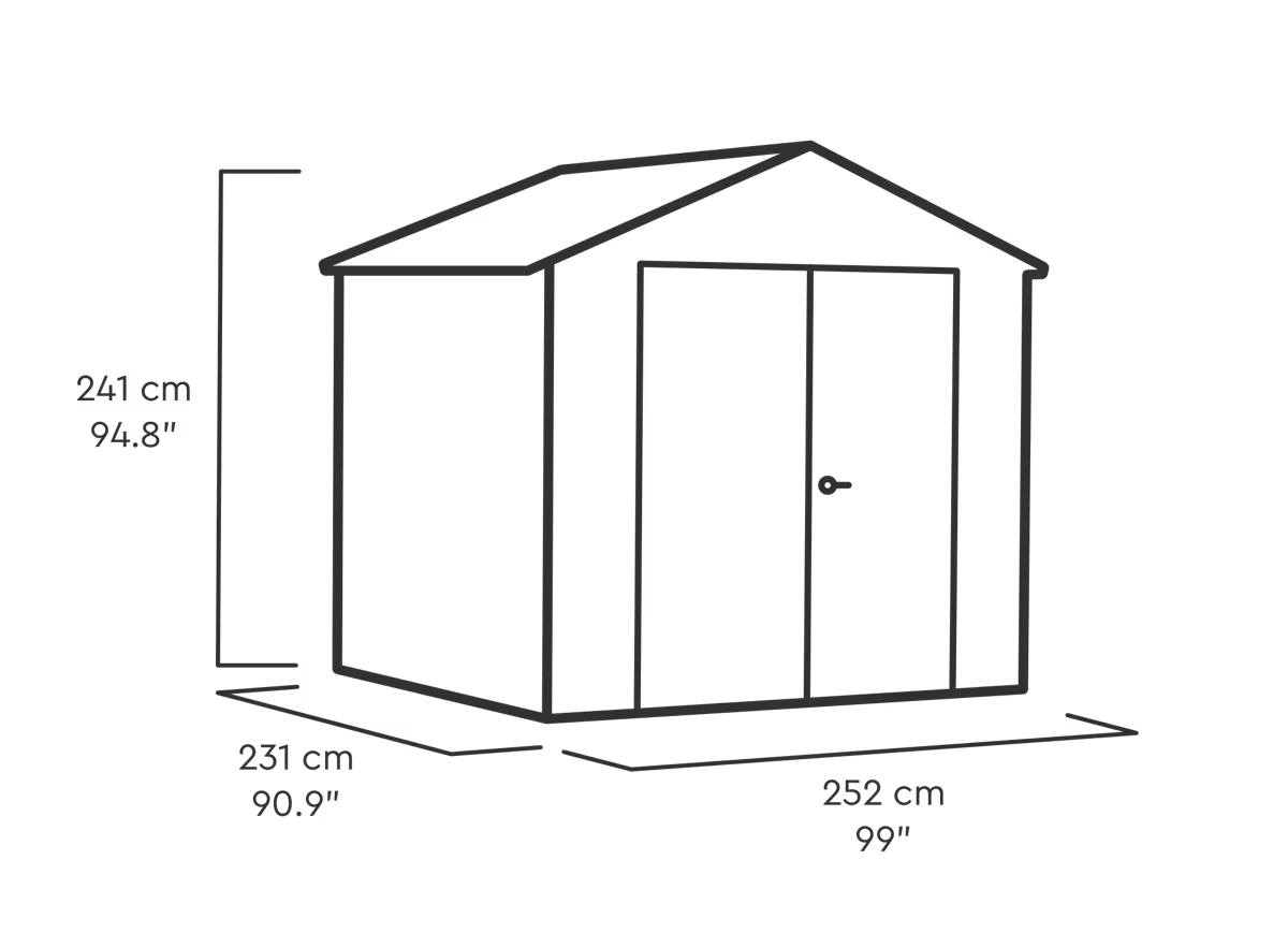 Сарай "Стронгхолд 8x8" (размеры 252 x 231 см) серый (Stronghold)