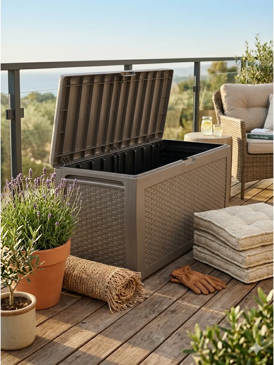 Сундук Самоа (SAMOA RATTAN BOX) 270л, капучино