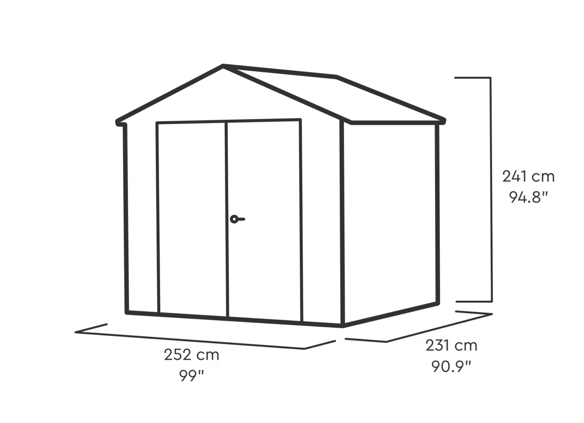 Сарай "Стронгхолд 8x8" (размеры 252 x 231 см) серый (Stronghold)