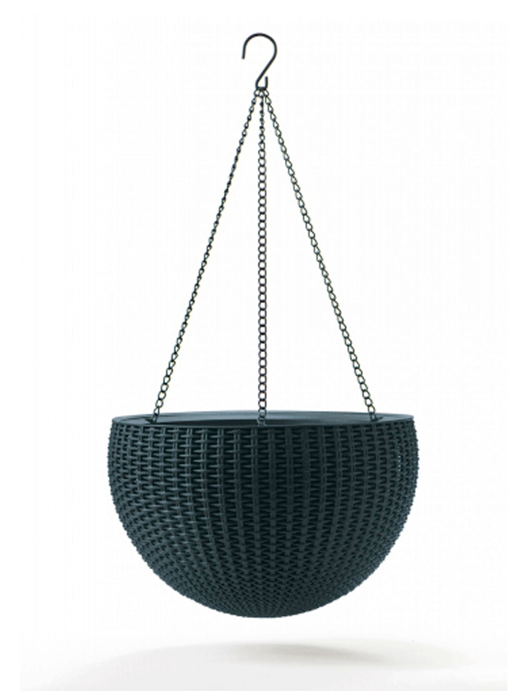 Подвесное кашпо под ротанг (Keter Rattan Hanging) графит