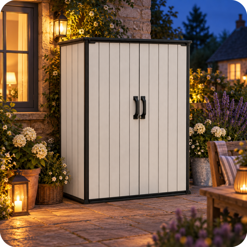 Высокий шкаф Keter Premier High Store 1400 L светло-серый