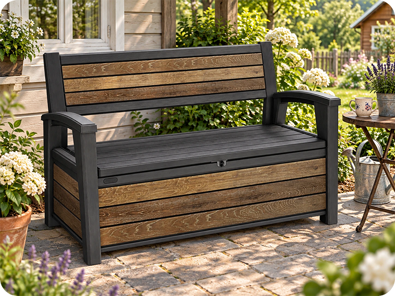 Скамья Keter Deco Garden Bench Walnut 227 L