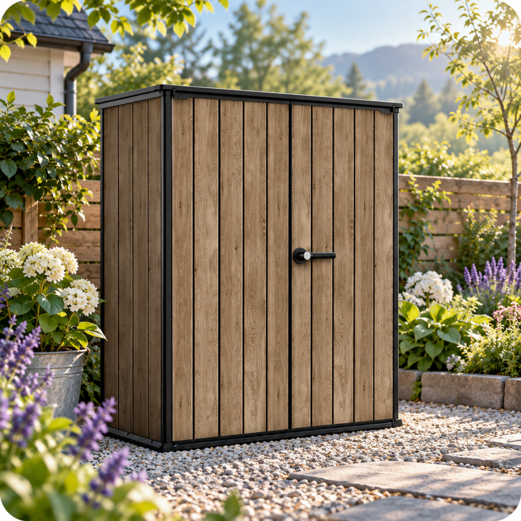 Уличный шкаф Keter Vertical Shed 1400 L светло-коричневый Ashwood