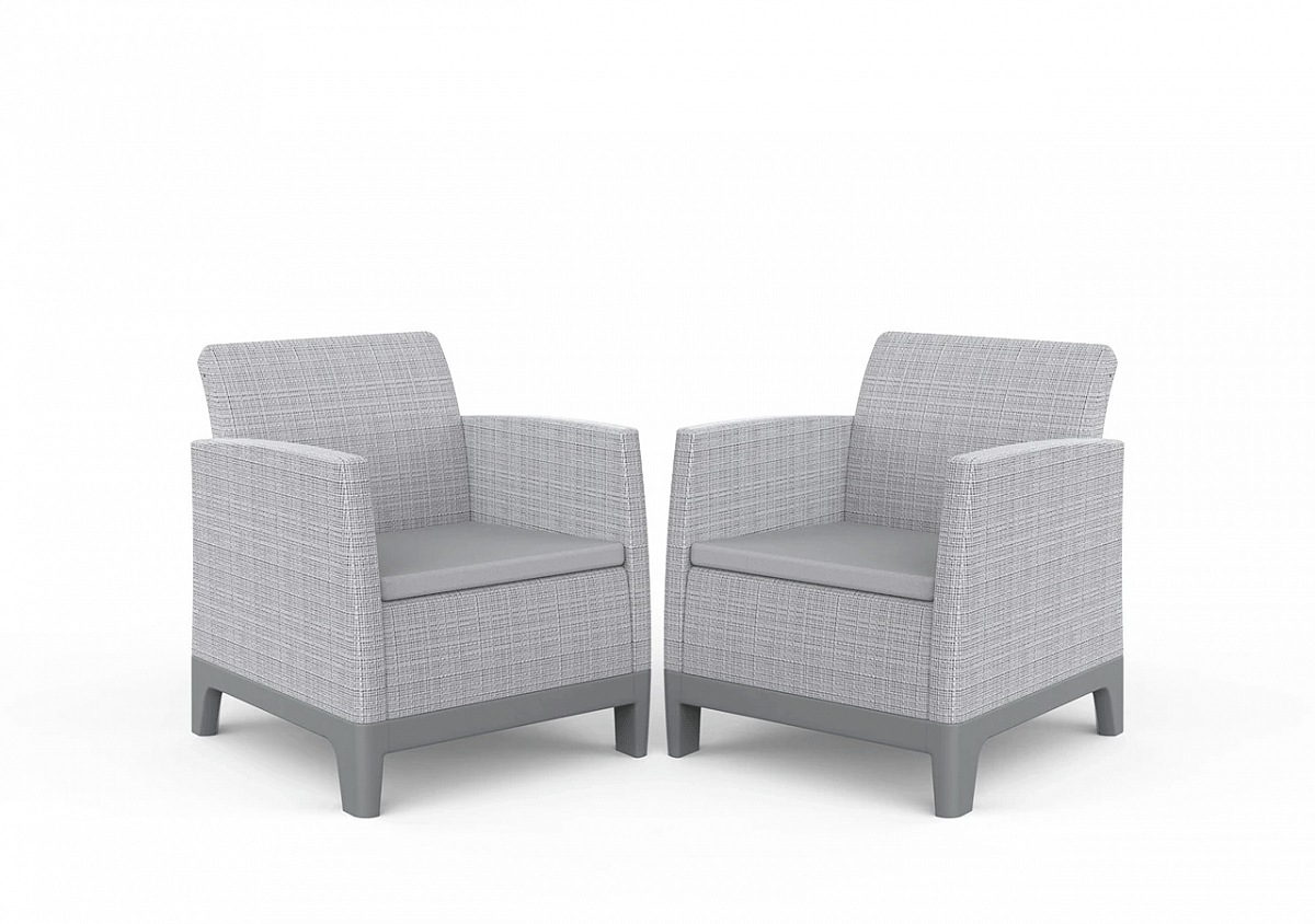 Комплект мебели Сканди Форма (Scandi Forma set with 3 seater sofa and storage box jute table Ash grey & Storm Grey) св.серый