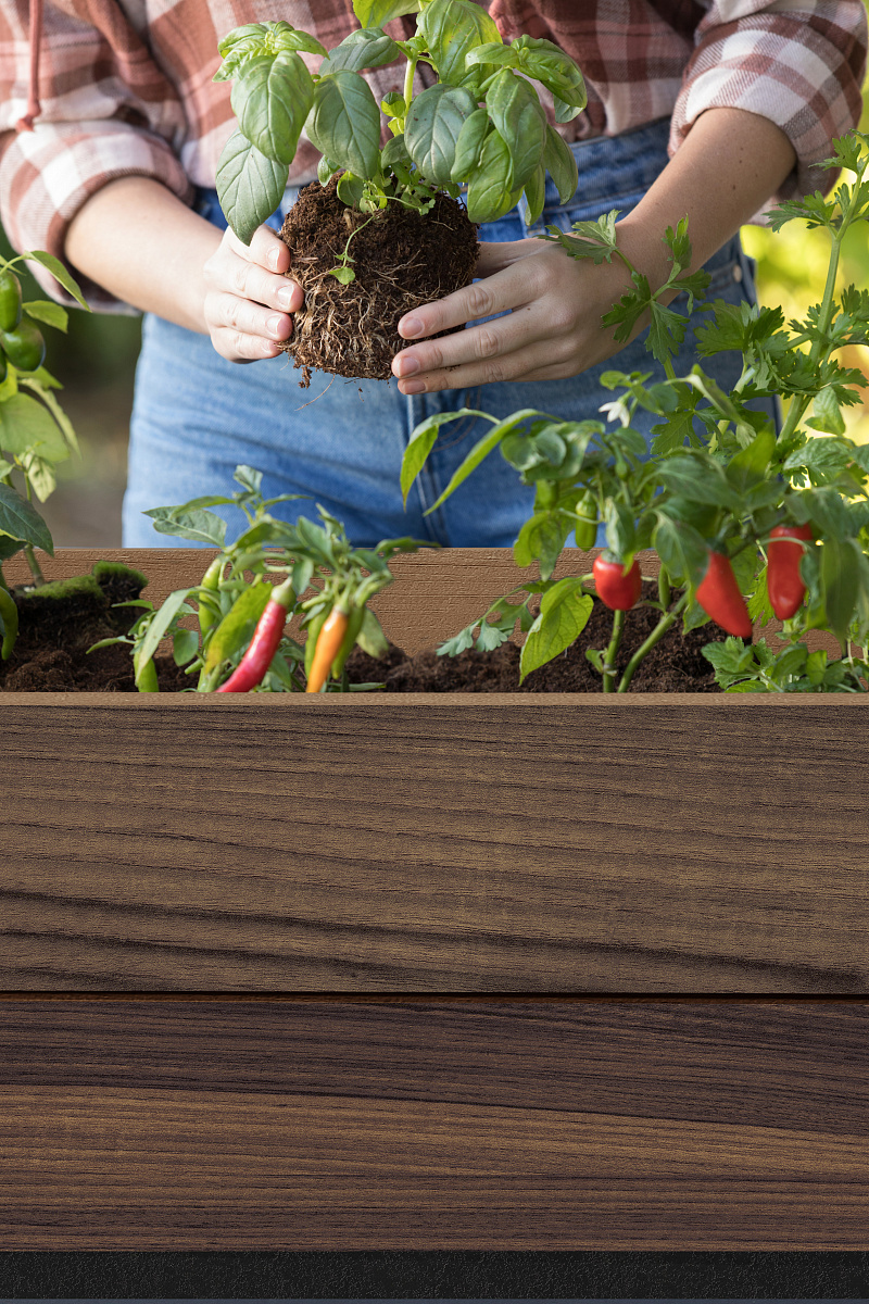 Готовая грядка на ножках ДЕКО высокая (Deco Elevated Garden Bed) коричневый