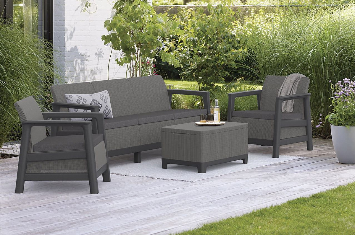 Комплект мебели Сканди (Scandi Linea 3 Seater Set ) графит