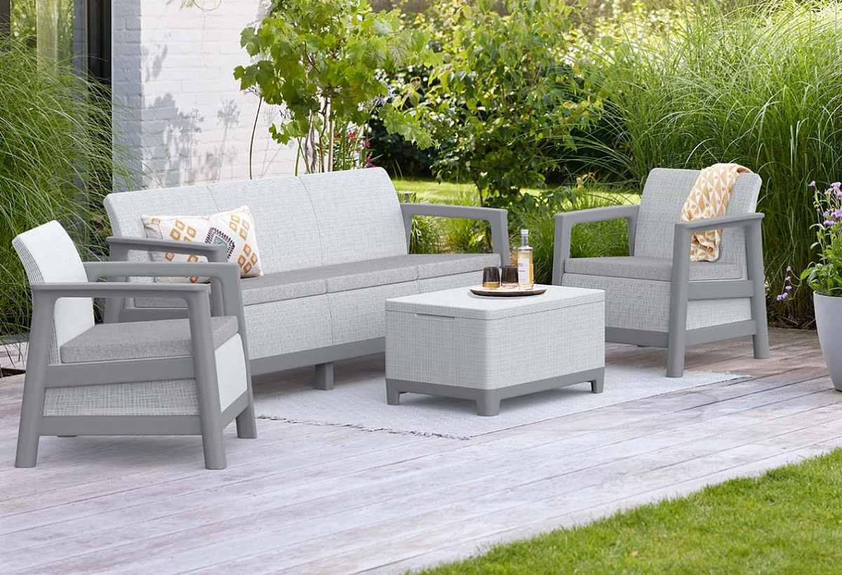Комплект мебели Сканди (Scandi Linea 3 Seater Set ) пепельно-серый