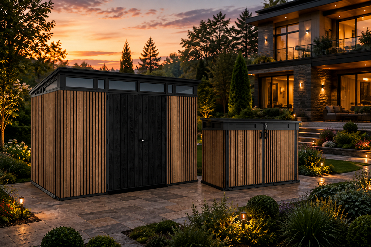 Комплект для хранения: сарай "Pent 11x7" + шкаф "Horizontal Shed" 2020л (коричневый)