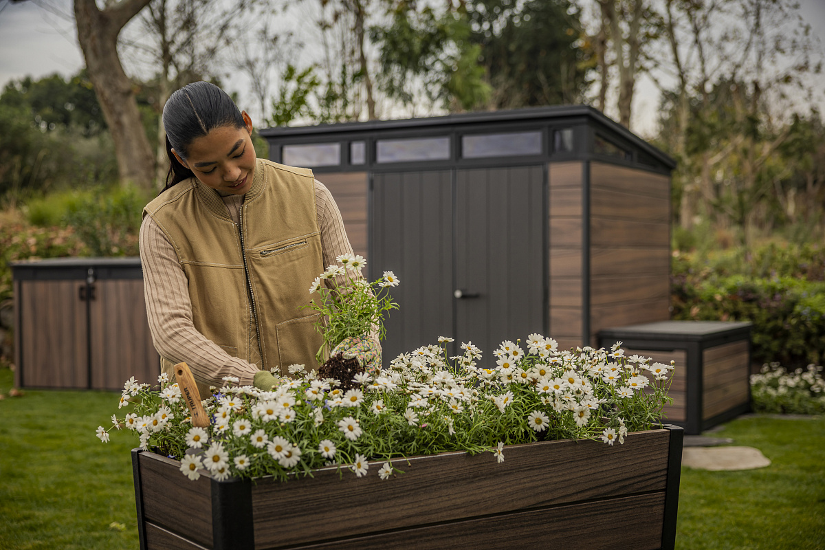 Готовая грядка на ножках ДЕКО высокая (Deco Elevated Garden Bed) коричневый