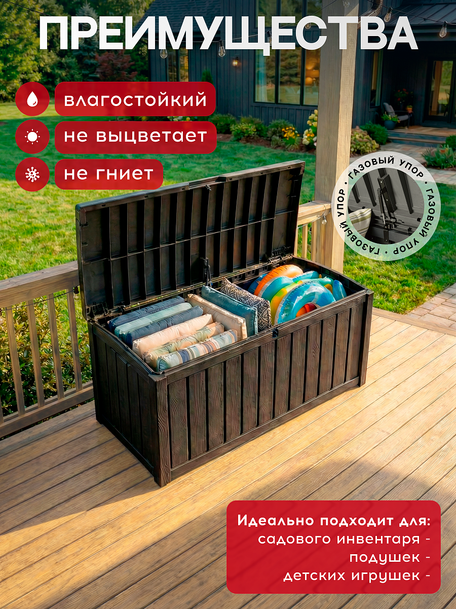 Сундук Гленвуд (Glenwood) 390л, антрацит