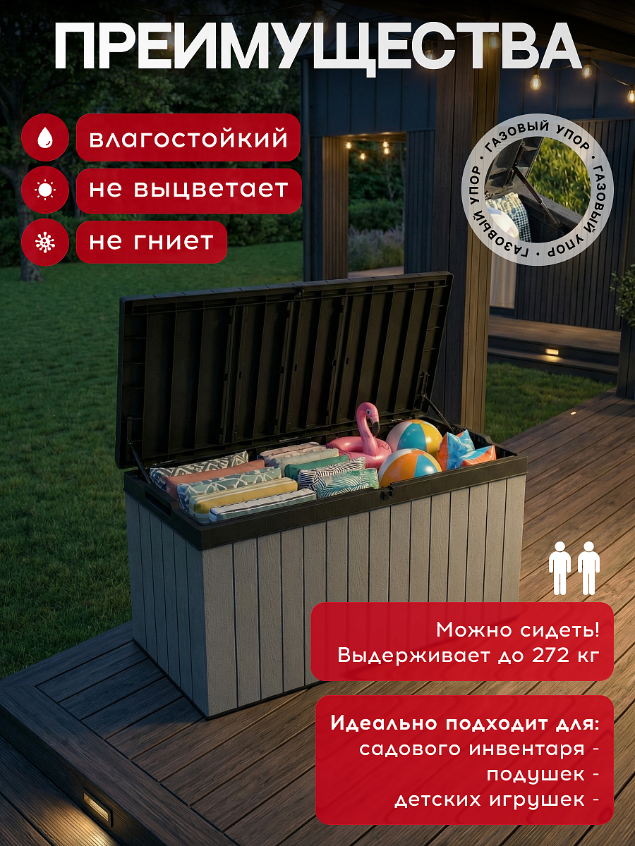 Сундук Дарвин 570 л (Darwin Box 570L) графит