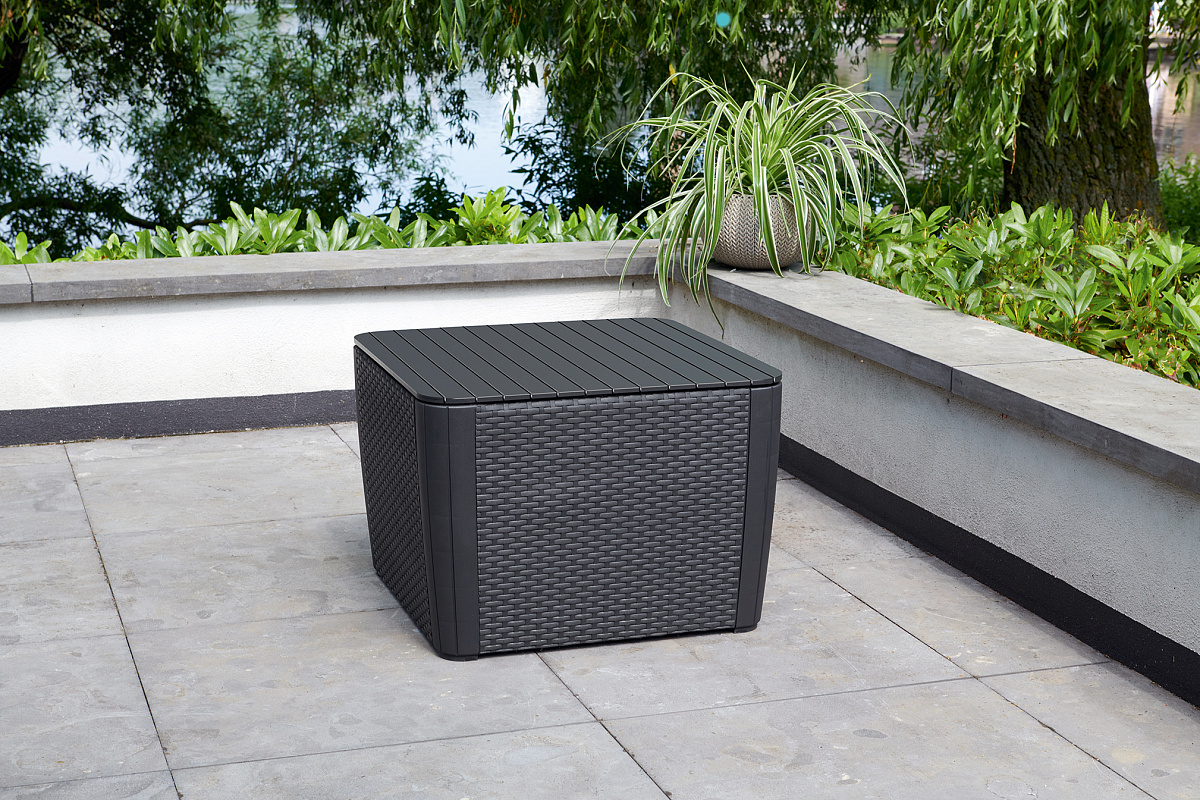 Стол-сундук Лузон Плюс (Luzon Plus Flat Wicker), графит