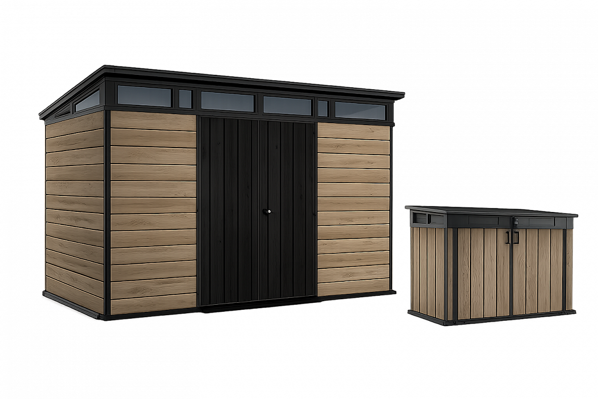 Комплект для хранения: сарай "Pent 11x7" + шкаф "Horizontal Shed" 2020л (светло-коричневый)