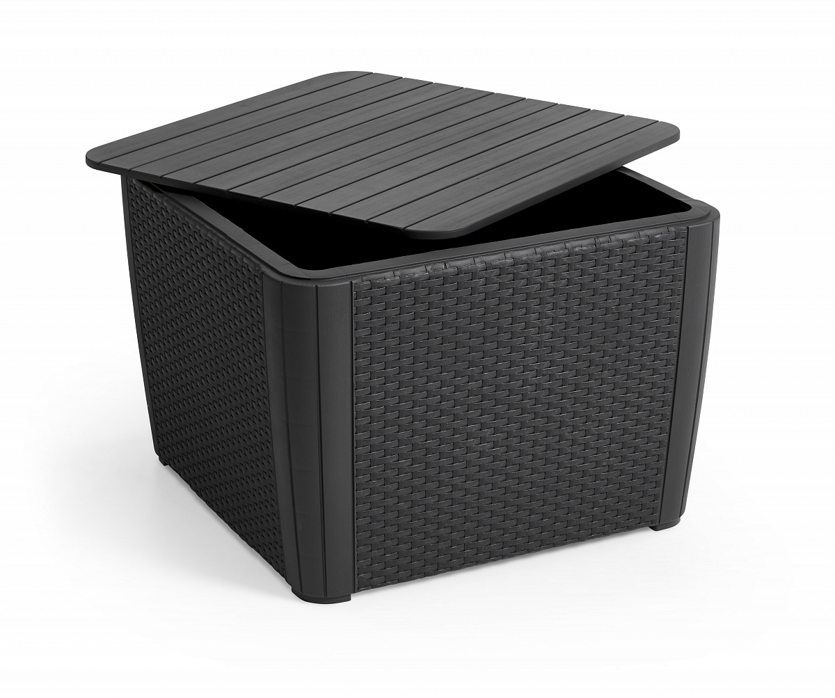 Стол-сундук Лузон Плюс (Luzon Plus Flat Wicker), графит