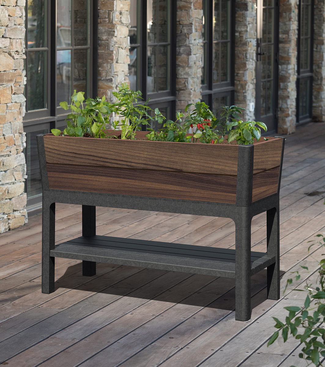 Готовая грядка на ножках ДЕКО высокая (Deco Elevated Garden Bed) коричневый