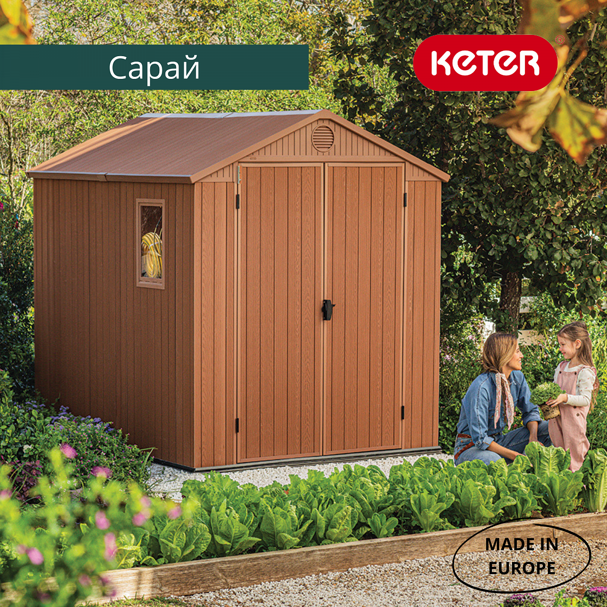 Сарай "Дарвин 6х8" (размеры 183 х 244 см), коричневый