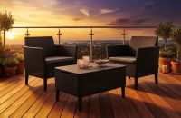 Комплект мебели Салемо балкон (Salemo balcony set) коричневый