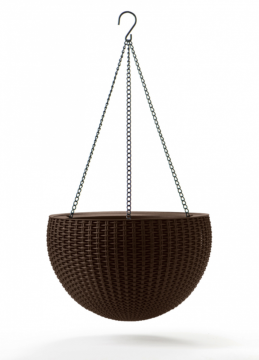 Подвесное кашпо под ротанг (Keter Rattan Hanging) коричневый