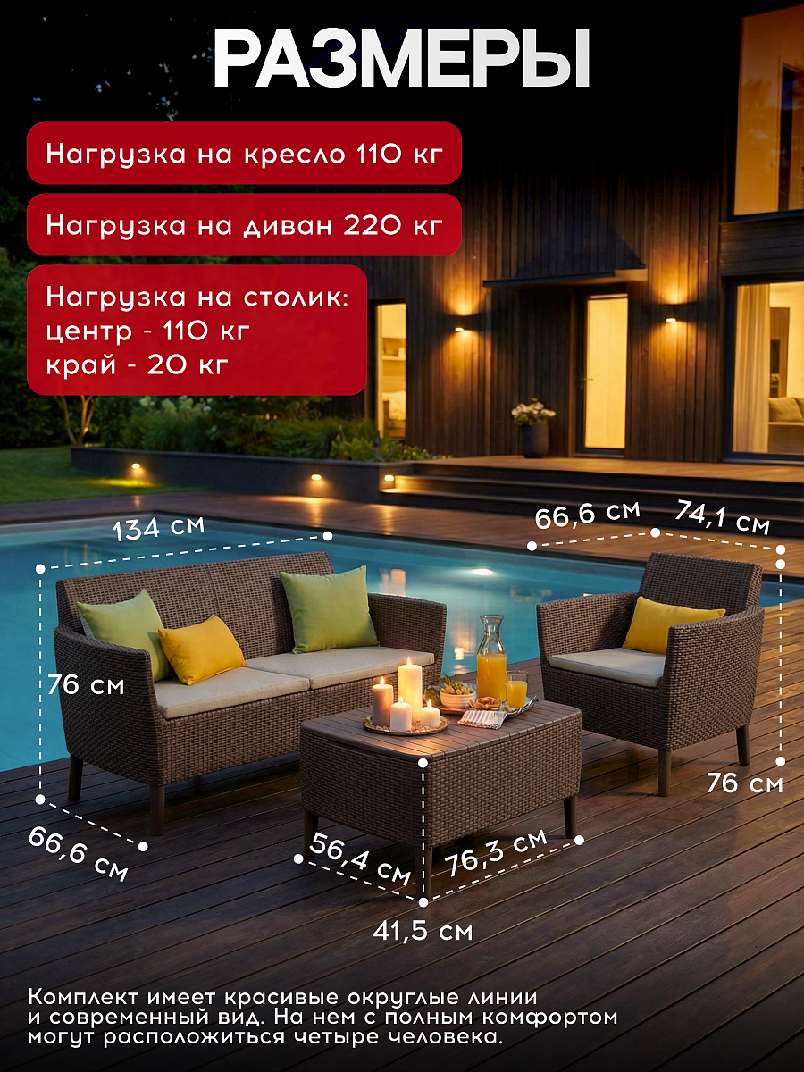 Комплект мебели Салемо сет (Salemo set) с подушками