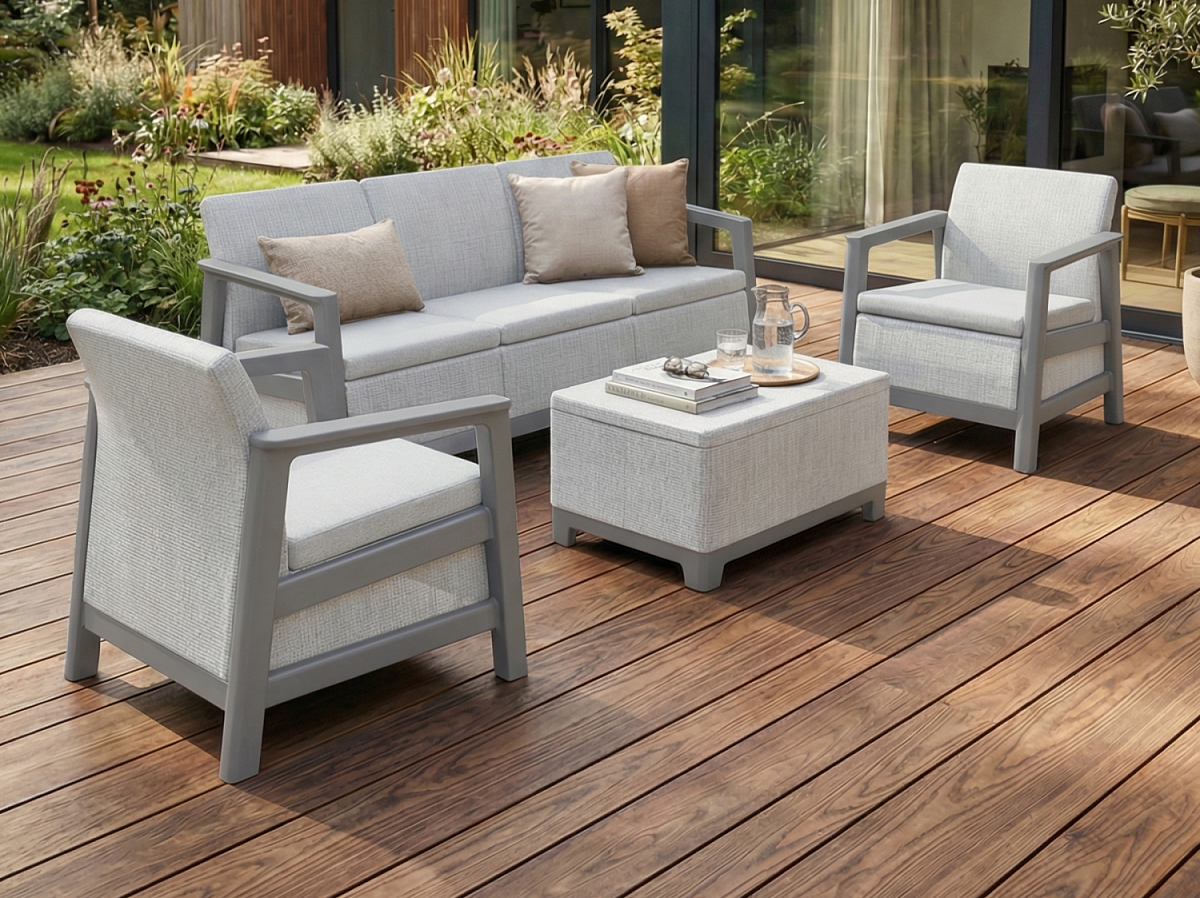 Комплект мебели Сканди (Scandi Linea 3 Seater Set ) пепельно-серый