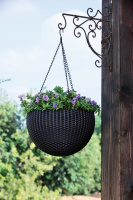 Подвесное кашпо под ротанг (Keter Rattan Hanging) графит