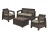 Комплект мебели Корфу со столиком-сундуком (Corfu box set) коричневый  (производство Россия)